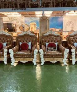 Sofa cổ điển dát vàng bọc nệm GVSF253