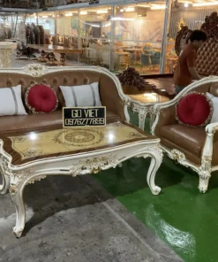 Sofa tân cổ điển dát vàng bọc nệm GVSF167