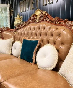 Sofa cổ điển dát vàng bọc nệm GVSF181