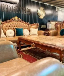 Sofa cổ điển dát vàng bọc nệm GVSF181