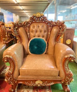 Sofa cổ điển dát vàng bọc nệm GVSF181