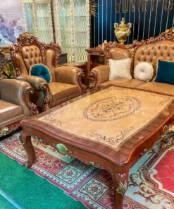 Sofa cổ điển dát vàng bọc nệm GVSF181