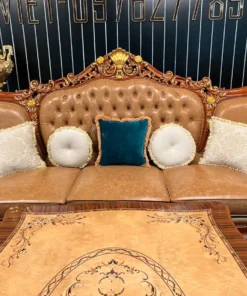 Sofa cổ điển dát vàng bọc nệm GVSF181