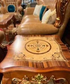 Sofa cổ điển dát vàng bọc nệm GVSF181