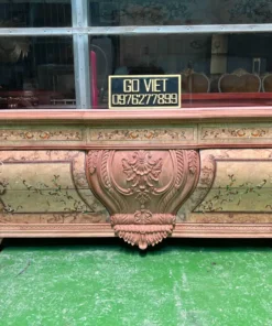 Tủ ti vi cổ điển cẩn veneer GVTTV0112