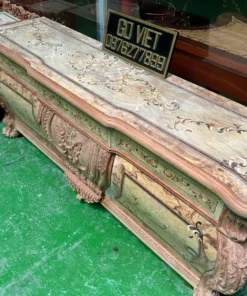 Tủ ti vi cổ điển cẩn veneer GVTTV0112