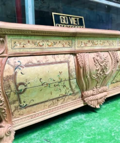 Tủ ti vi cổ điển cẩn veneer GVTTV0112