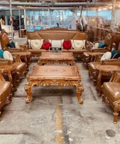 Sofa tân cổ điển dát vàng bọc nệm GVSF034