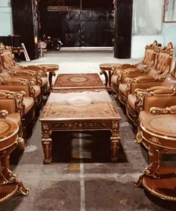 Sofa tân cổ điển dát vàng bọc nệm GVSF033