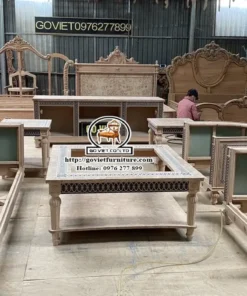 Sofa tân cổ điển dát vàng bọc nệm GVSF037