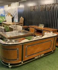 Sofa tân cổ điển dát vàng bọc nệm GVSF037