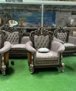 Sofa tân cổ điển bọc nệm dát vàng GVSF039