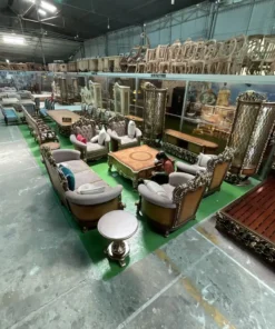 Sofa tân cổ điển bọc nệm dát vàng GVSF039