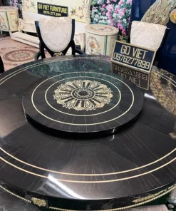 Bàn ăn tân cổ điển tròn 10 ghế GVBBA021