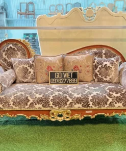 Ghế thư giản cổ điển dát vàng bọc nệm GVGTG021